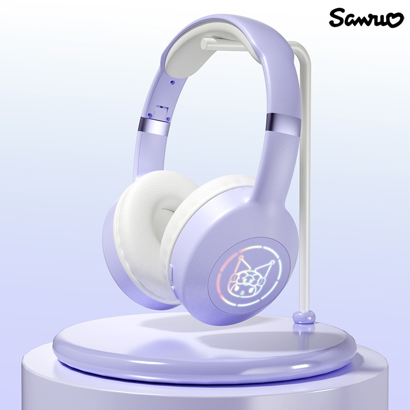 Miniso Sanrio EM-368 Bluetooth 5.2 Headphones – Stereo Sound Wireless Earphones with RGB Light, Kuromi, Melody, and Hello Kitty Designs