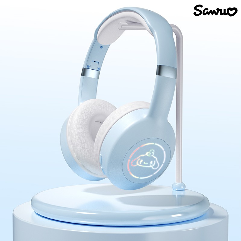 Miniso Sanrio EM-368 Bluetooth 5.2 Headphones – Stereo Sound Wireless Earphones with RGB Light, Kuromi, Melody, and Hello Kitty Designs