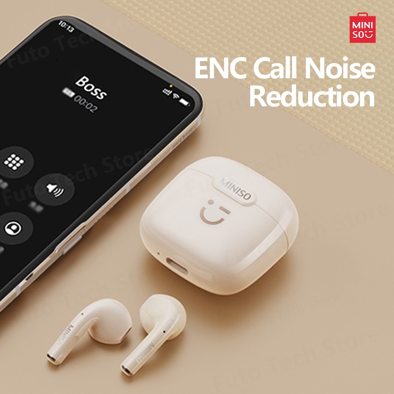 Original MINISO M06 Wireless Bluetooth V5.3 Headset – Stereo Gaming Sports Earphones, Noise Reduction Headphones with Mic