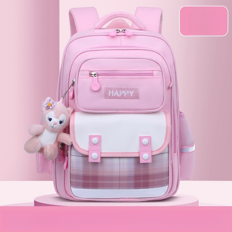 MINISO Disney LinaBell Student Bag – Kawaii StellaLou Waterproof Schoolbag with Cartoon Design, Large Capacity and Safety Reflectors Backpack