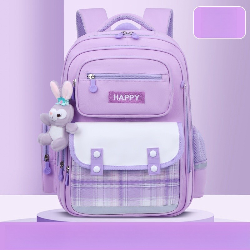 MINISO Disney LinaBell Student Bag – Kawaii StellaLou Waterproof Schoolbag with Cartoon Design, Large Capacity and Safety Reflectors Backpack