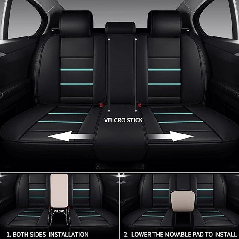 Car Seat Cover Faux Leather Cushion 5 Seater Full Set Front Rear Premium Quality