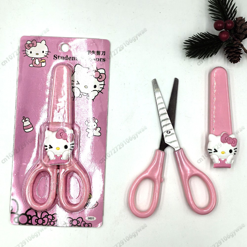 MINISO Cartoon Sanrio Kuromi Scissors – Cinnamoroll Melody Cute Kid Safety Shears for Stationery and Student Supplies