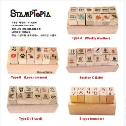 Diary Decoration Diary Wooden Seal Wood Box 5 Options