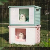 Cat Outdoor Dog Kennel Indoor Pet Plastic Garden House Weatherproof
