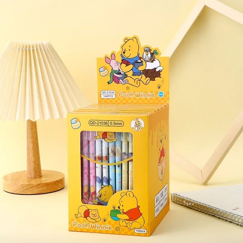 Disney 12pcs Gel Pen Cartoon Mickey Minnie Shape – Children's Prize 0.5mm Black Pen for Office Supplies and Student Stationery