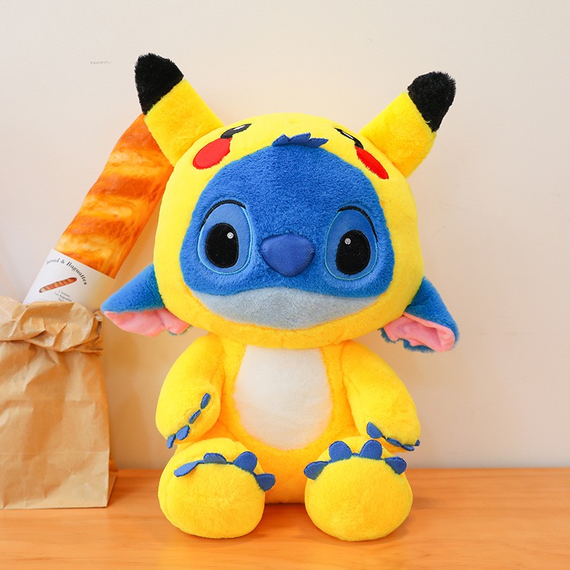 Giant Size Plush Stitch Pikachu Doll – Soft Stuffed Animal Pillow, Strawberry Bear Plush Toys, Perfect Gift for All Ages