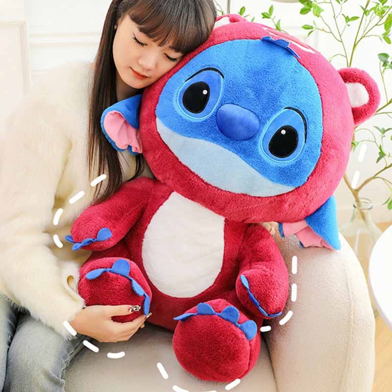 Giant Size Plush Stitch Pikachu Doll – Soft Stuffed Animal Pillow, Strawberry Bear Plush Toys, Perfect Gift for All Ages