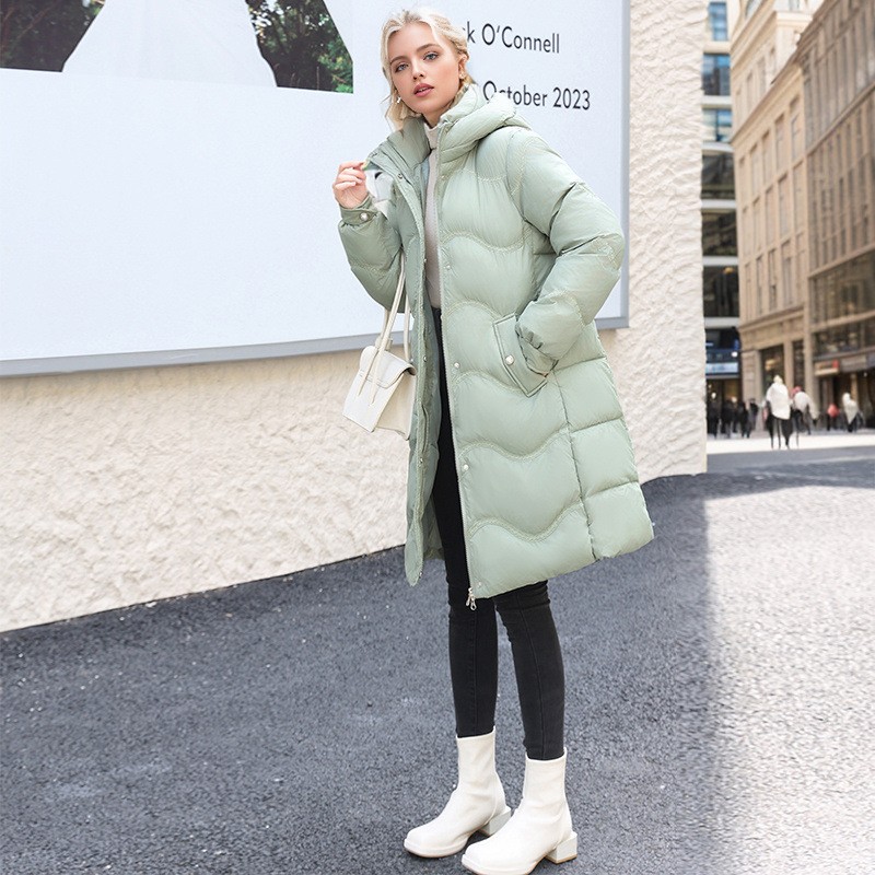 Below The Knee Cotton Clothes Women's Mid-length Down Cotton-padded Jacket