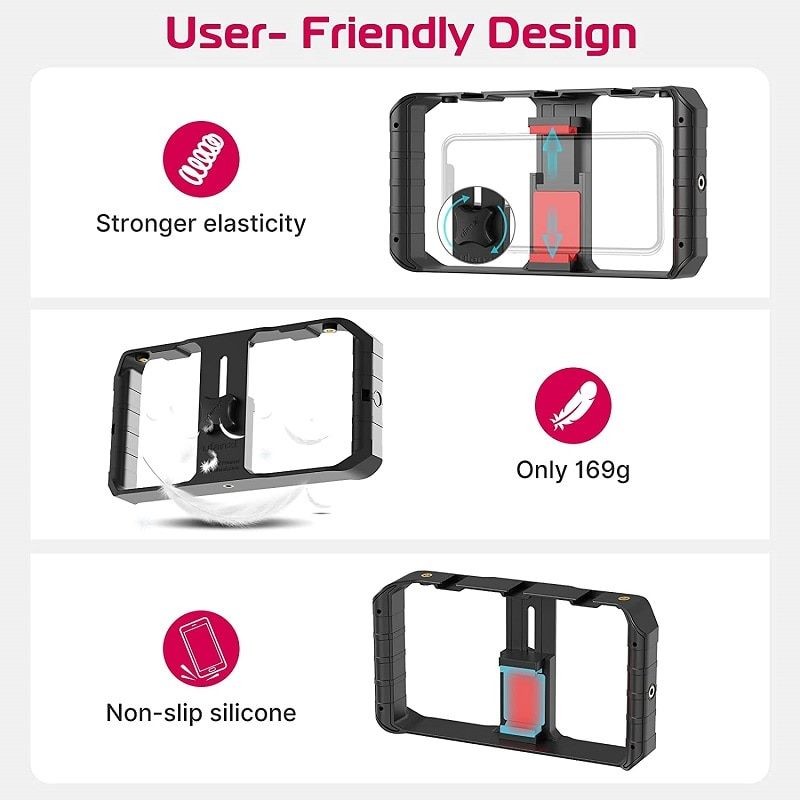 ULANZI U Rig Pro Smartphone Video Rig, Filmmaking Phone Video Stabilizer Grip