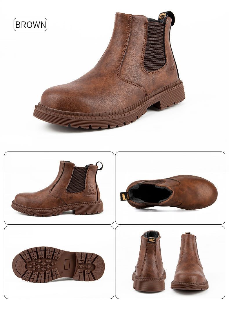 Size 5 -13 Steel Toe Work Shoes Slip On Safety Oiled Leather Boot Puncture Proof