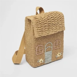 Cute Little House Woven Backpack Mini