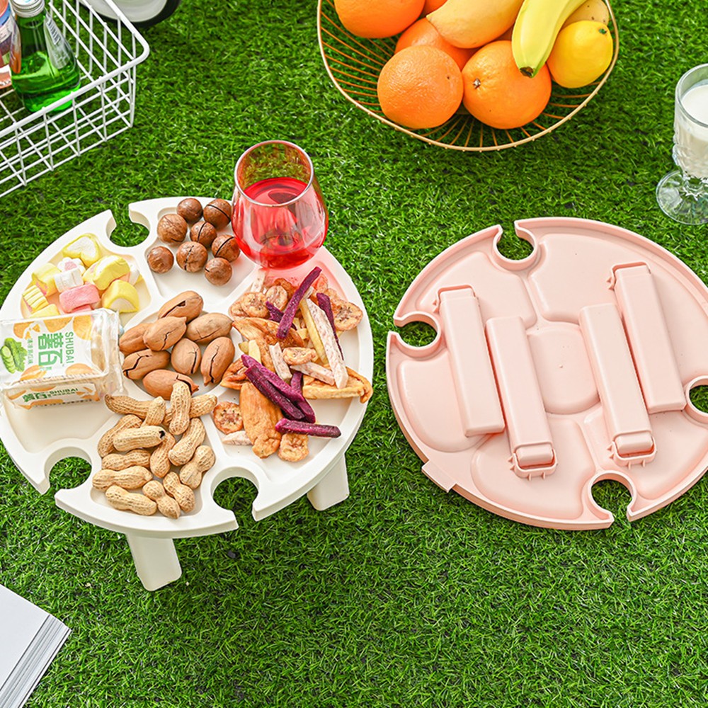 Outdoor Beach Portable Plastic Folding Wine Table