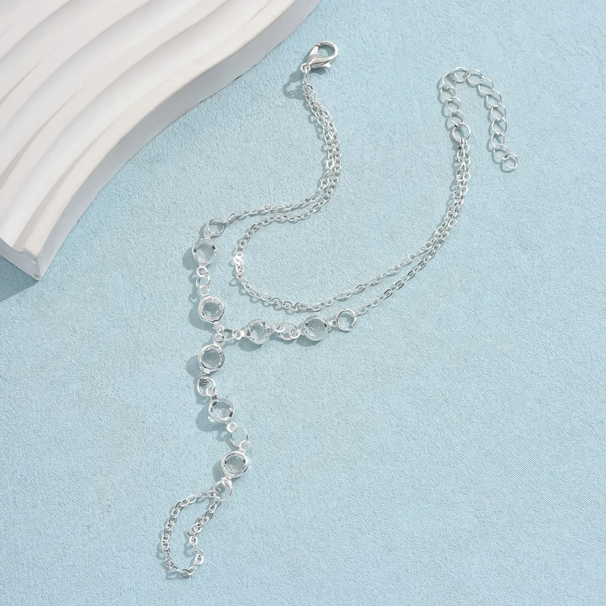 European And American Fashion Minimalist Bracelet Ring Crystal Luxury Mitten-type Bracelet Cross-border Hot Selling Jewelry