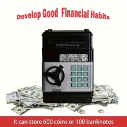 Electronic Coin Saving Bank with Cash and Electronic Banking Features