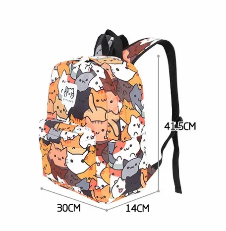 Cat Backyard Backyard Backpack Cat Pattern Print Backpack School Bag