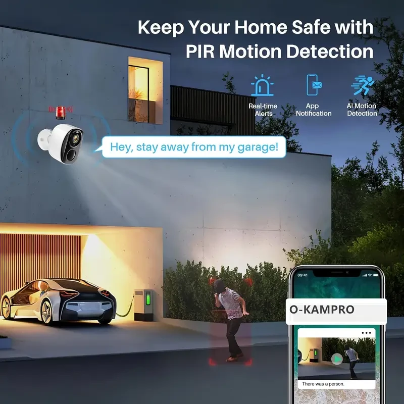Waterproof Outdoor Wireless Security Camera, 2K