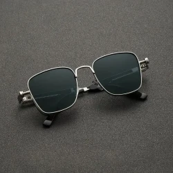 Retro Steampunk Silvery Square Metal Frame Fashion Glasses