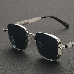 Retro Steampunk Silvery Square Metal Frame Fashion Glasses