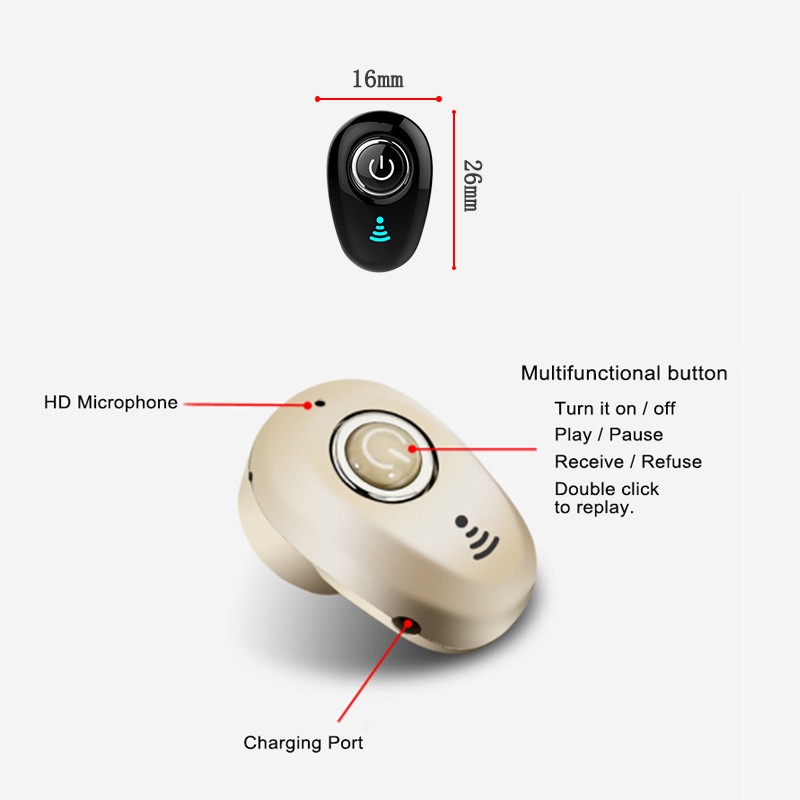 Mini Invisible True Wireless Earphones – Noise Cancelling Bluetooth TWS Earbuds