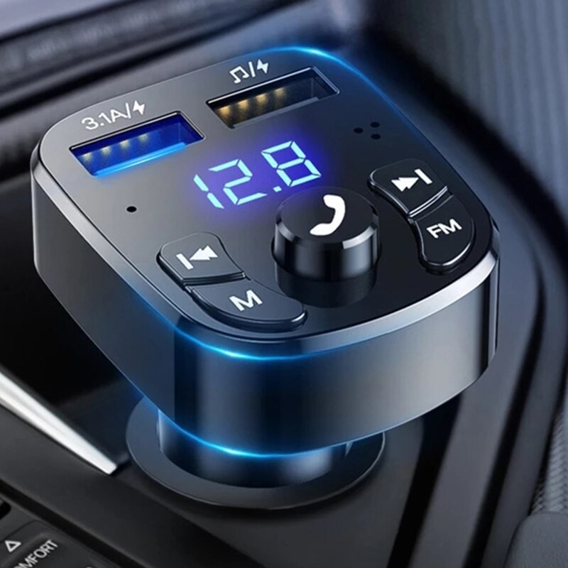 Car MP3 Player with Dual USB Fast Charger and FM Bluetooth Receiver