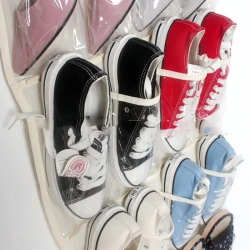 Non Woven PVC24 Grid Shoe Hanging Bag