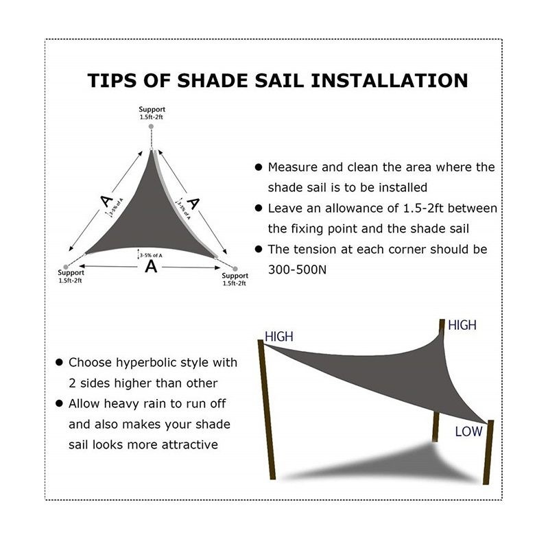 SunShade 5*5*5m Sail UV Block Outdoor Patio Garden Black, White, Red, Green