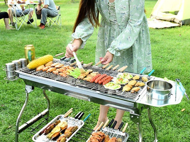 BBQ Stove Set Foldable Stainless Steel Grill Combo 2