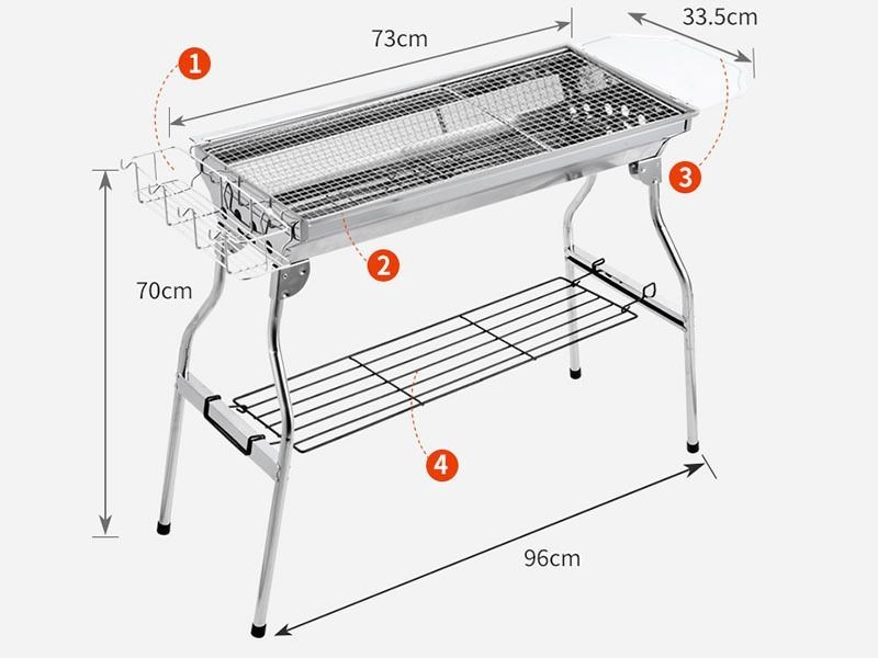BBQ Stove Set Foldable Stainless Steel Grill Combo 2