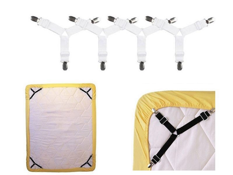 4pcs Adjustable Triangle Bed Mattress Sheet Holder Straps Clips Gripper Fastener