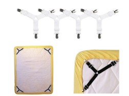 4pcs Adjustable Triangle Bed Mattress Sheet Holder Straps Clips Gripper Fastener