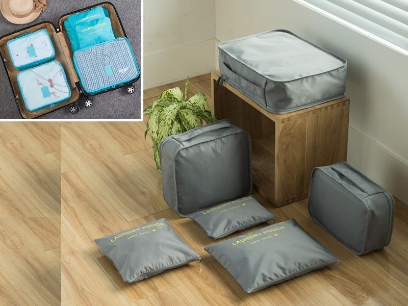 6Pcs Travel Storage Bag Set 4 Colours - Optional
