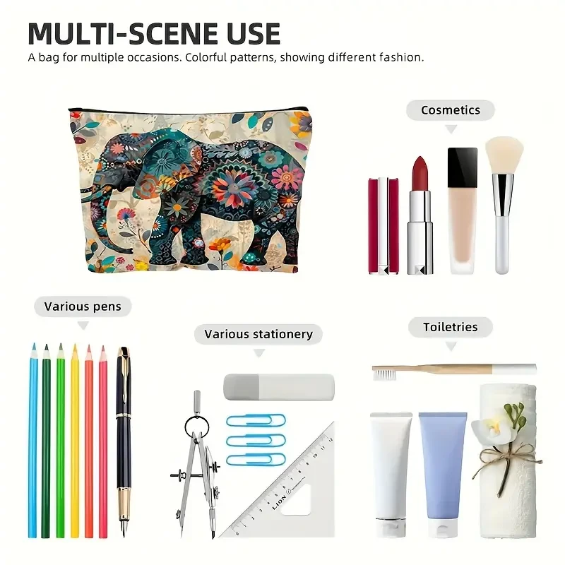 Chic Canvas Cosmetic Bag with Zipper – Stylish & Practical Travel Makeup Pouch & Toiletry Organizer for Women