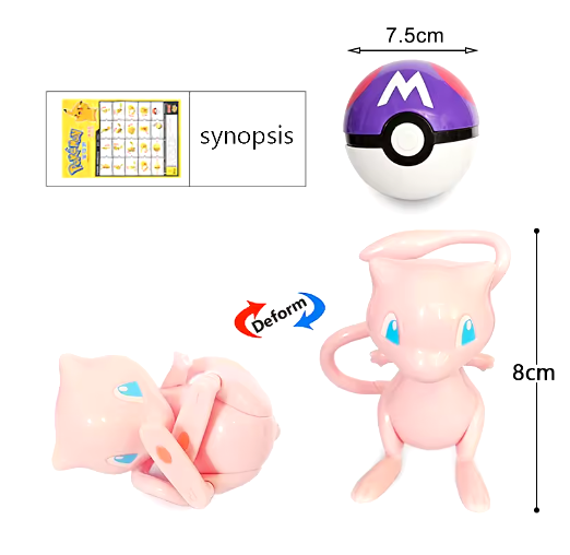 Pokemon Pikachu Poké Ball Deformation Toys Pocket Monster Anime Figure Dual Morphology Snorlax Pokeball Model Dolls Kids Gifts