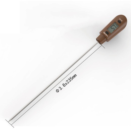 Digital Cooking Thermometer Double Use Silicone Scraper Spatula Safety Cooking Food BBQ Meat Thermometer Baking Tool