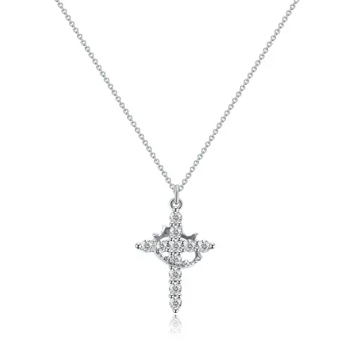Cross Crown Rotatable Necklace All-match