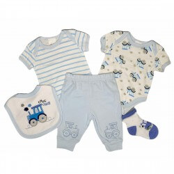Baby 5 Piece Clothing Sets - Blue Train