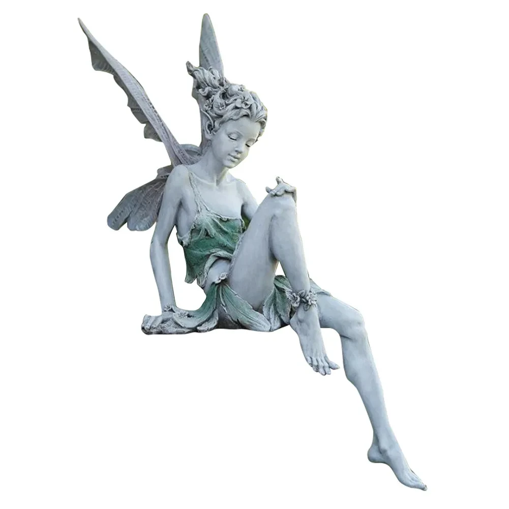 Flower Fairy Angel Wings Resin Decoration Garden Gardening Office Decoration
