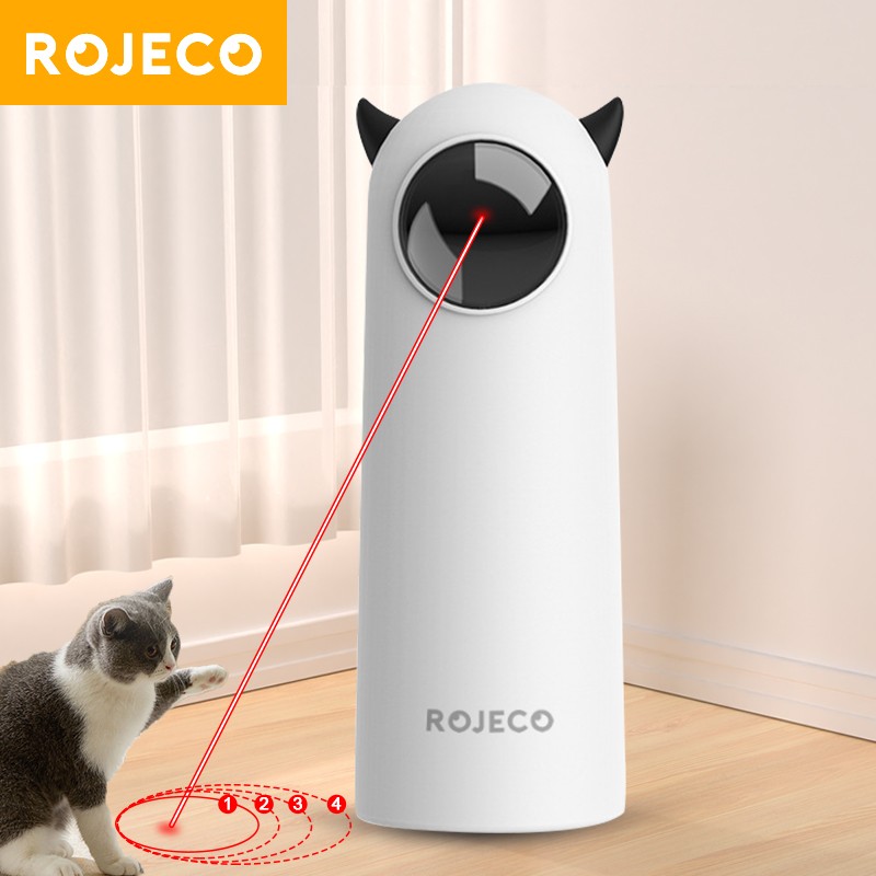 ROJECO Automatic Cat Toy – Smart Interactive LED Laser for Cats and Dogs