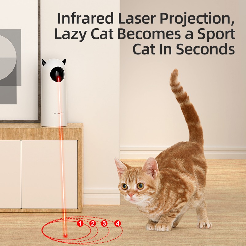 ROJECO Automatic Cat Toy – Smart Interactive LED Laser for Cats and Dogs
