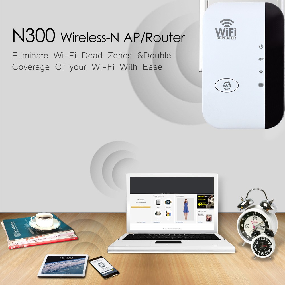 FENVI 300Mbps Wireless WiFi Repeater – 802.11N Signal Extender and Amplifier