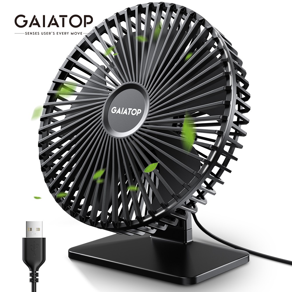 GAIATOP Desk Fan – Portable USB Fan with 4 Speeds and Ultra-Quiet Cooling
