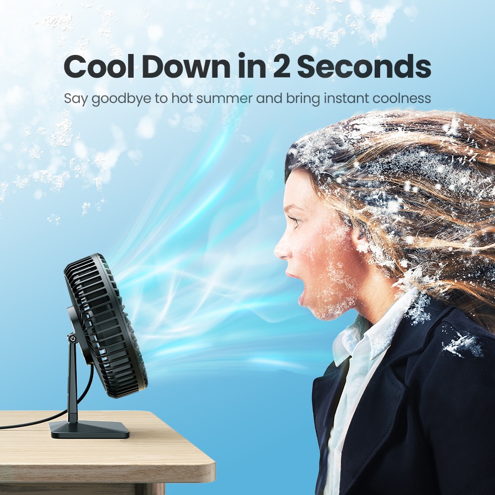 GAIATOP Desk Fan – Portable USB Fan with 4 Speeds and Ultra-Quiet Cooling