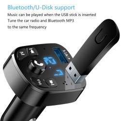 Car MP3 Player – Bluetooth 5.0 FM Transmitter with Dual USB Fast Charger and Hands-Free Calling