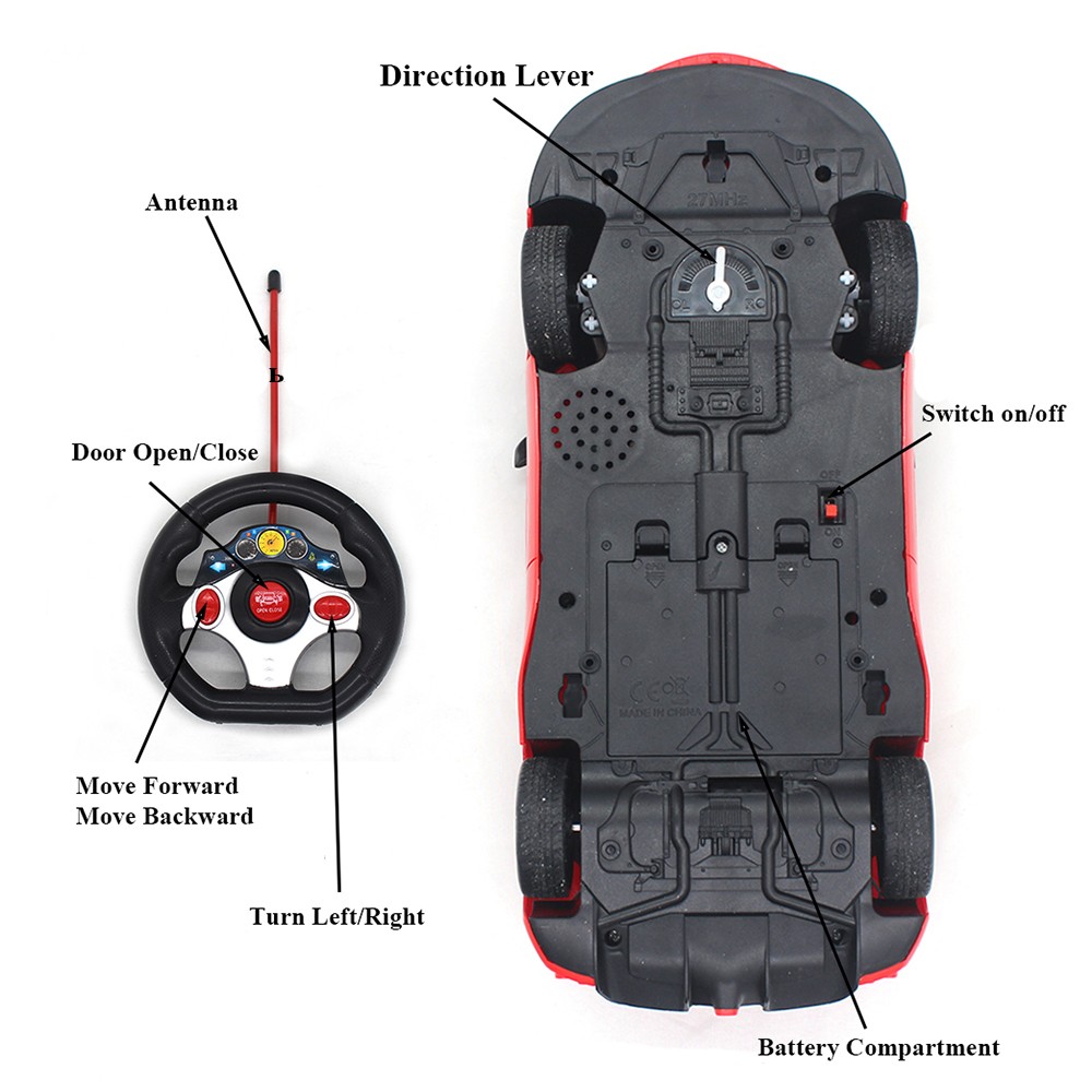 Paisible 1:14 Electric RC Car – Classic Remote Control Vehicle with Openable Doors