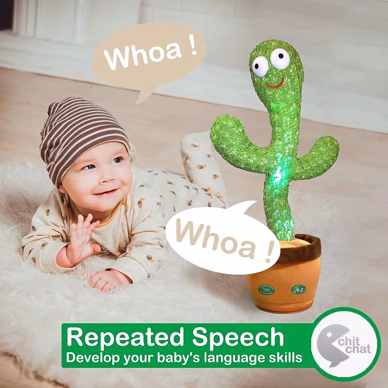 1pc Dancing Cactus Toy,Repeat Talking ,Song Speaker Wriggle Dancing Sing Talk, Plushie Stuffed ,Interaction and Decoration