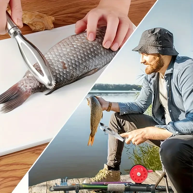 Stainless Steel Seafood Preparation Set – Fish Scale Scraper and Fish Bone Tweezers