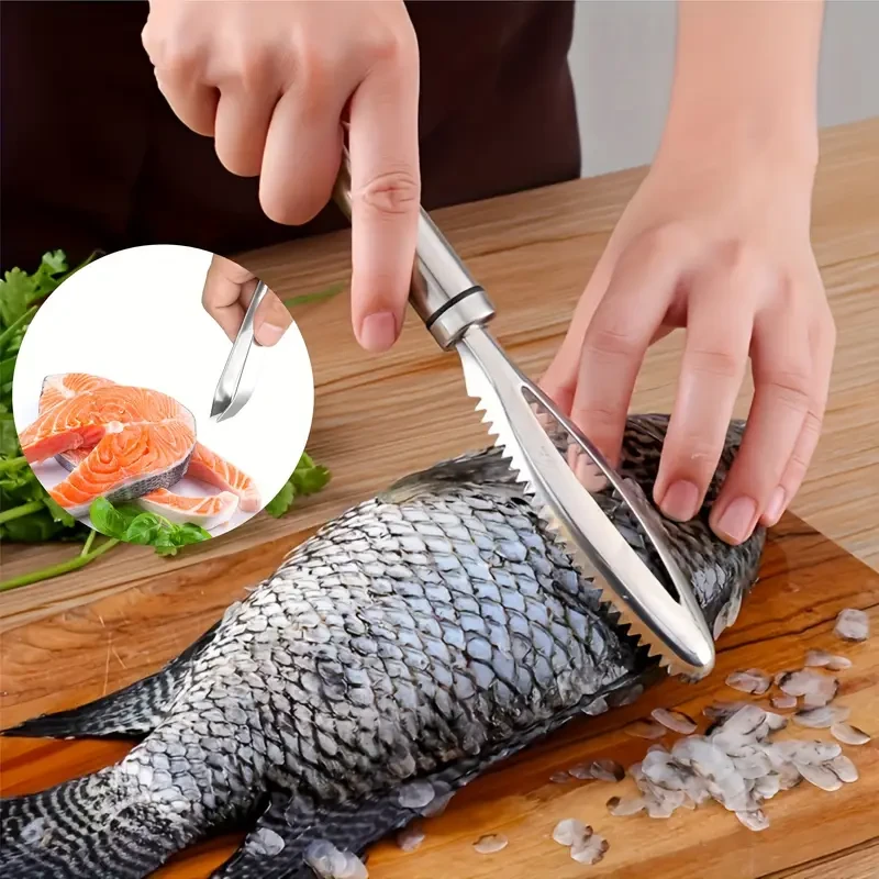 Stainless Steel Seafood Preparation Set – Fish Scale Scraper and Fish Bone Tweezers
