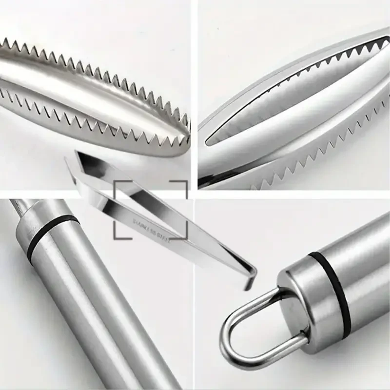 Stainless Steel Seafood Preparation Set – Fish Scale Scraper and Fish Bone Tweezers