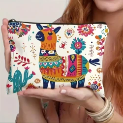 Chic Canvas Cosmetic Bag with Zipper – Lightweight & Foldable Travel Makeup Pouch